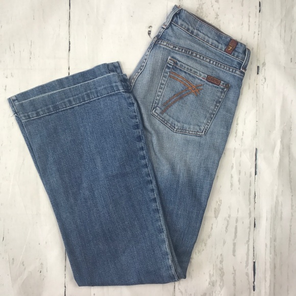 7 For All Mankind Denim - 7 FOR ALL MANKIND WOMENS FLARE JEANS 28 DENIM